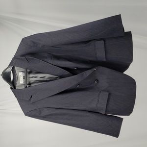 Tahari Pinstripe Double Breasted Blazer Charcoal Plus Size Curvy Size 18W